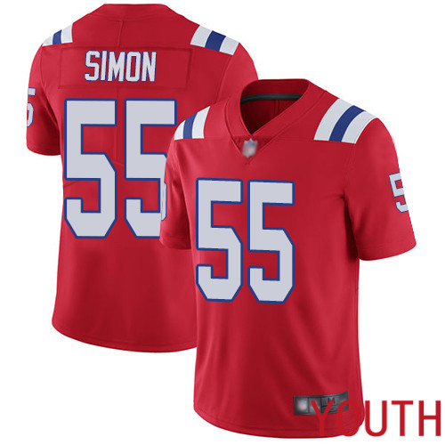 New England Patriots Football 55 Vapor Untouchable Limited Red Youth John Simon Alternate NFL Jersey